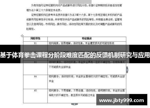 基于体育拳击课程分阶段难度匹配的反馈机制研究与应用